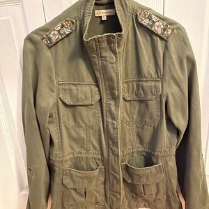 Womens Democracy green utility jacket
